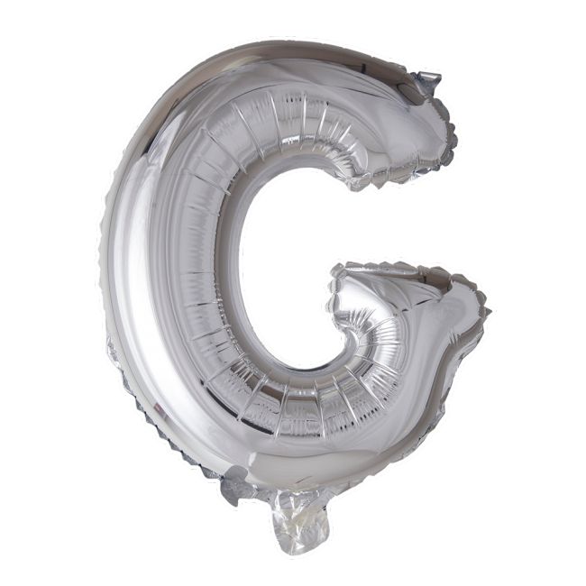 Folieballon letter G zilver